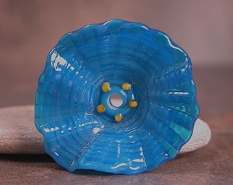 Glass Flower Bead, Sculptural Flower, Lampwork Focal Bead, Art Glass Flower, Divine Spark Designs, SRA