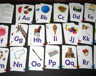 Colorful Alphabet Flash Cards for Scrapbooking, Cardmaking, etc.