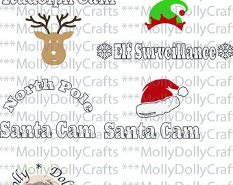 Santa Cam SVG DXF EPS Png Instant Download | Elf Surveillance | Rudolph Cam | Santa Hat | Cutting File For Cricut Silhouette