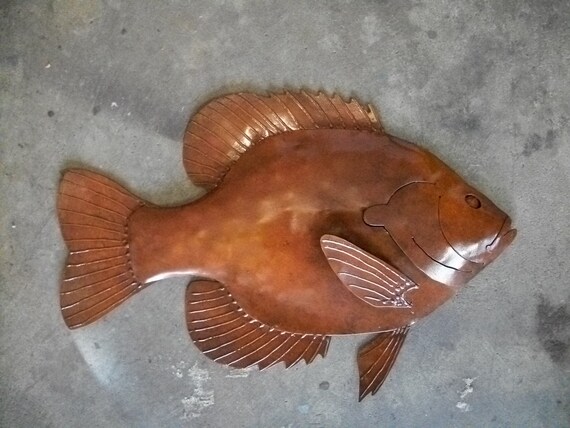 Bluegille Sunfish 20in metal fish 20in Art wall sculpture Lake Cabin Cottage
