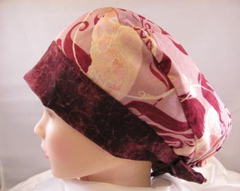 Women's Pixie Scrub Hat Burgundy Parrot