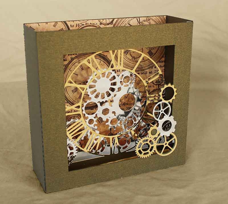 Download 3D SVG Box card clockwork design svg png dxf digital download