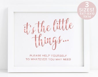 Bathroom Basket Sign, Ladies Bathroom Sign, Please Help Yourself Sign, Rose Gold Wedding Signs, Printable Bathroom Signs, Toiletries Sign