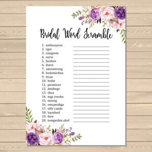 Bridal word scramble | Etsy