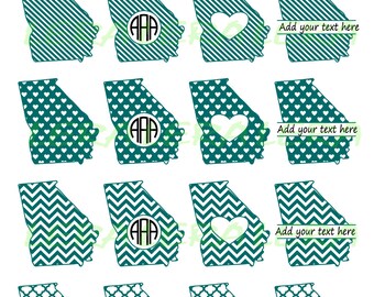 Download SALE Georgia State Monogram Cut File Georgia State SVG dxf