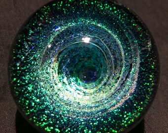 Dichroic Vortex Blown Glass Marble