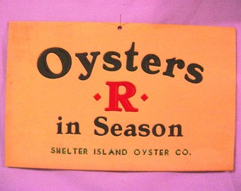 Vintage Cardboard Oyster Sign