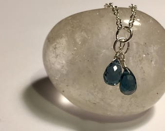 London Blue Topaz 925 Sterling Silver drop pendant