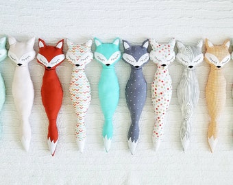 Fox Stuffed Animal/ Sleepy Fox Pillow/ Fox Accent Pillow/ Woodland Nursery Decor/ Baby Toy/ Fox Nursery Decor/ Nursery Room/ Fox Plus Toy
