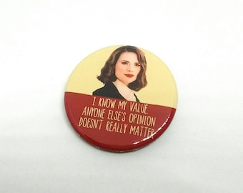 Agent Peggy Carter - I know my value - Badge - Badges/Fridge Magnets - Quotes - Agent Carter