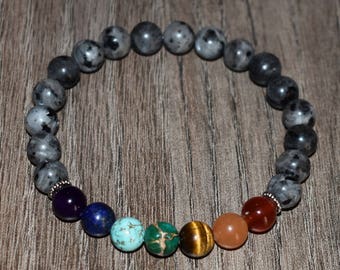 7 Chakra Energy Bracelet, Labradorite Bracelet, Larvikite Bracelet, 7 Chakra Bracelet, Healing Bracelet,Meditation Bracelet,Balance Bracelet