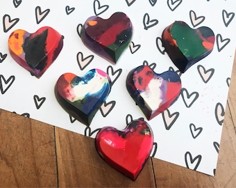 6 Valentine Heart Crayons