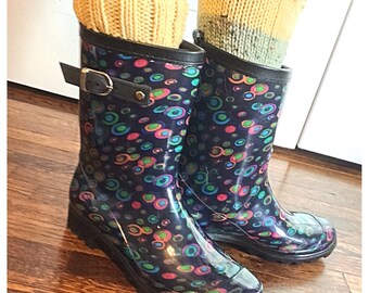 Boot Cuffs, Boot Socks, Knit Boot Cuffs, Knit Boot Socks, Blue and Grey Boot Cuffs, Blue and Grey Boot Socks, Reversible Boot Cuffs