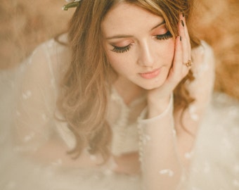 Boho hair accessory, wedding head piece, woodland crown, floral crown, bridal hair accessory - Meadow