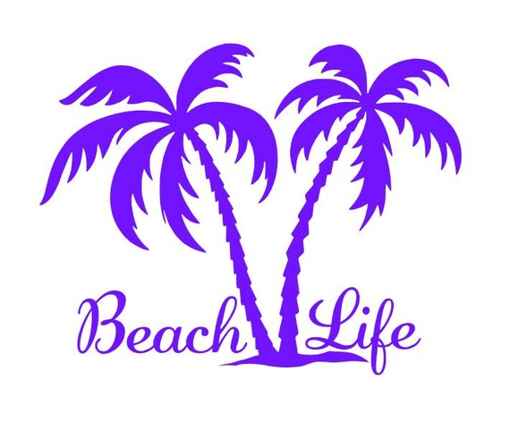 Beach Life Decal-Beach Life palm trees island beach