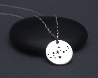 Virgo Constellation Necklace Sterling Silver Virgo Constellation Charm Pendant, Zodiac Necklace, Zodiac Jewelry
