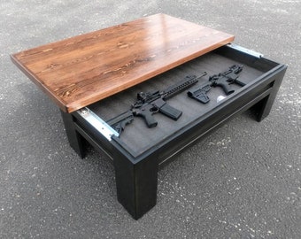 Hidden Gun Storage Sliding Top Coffee Table
