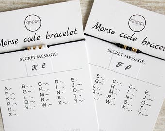 Custom Initial Bracelet Couples Bracelet Custom Morse Code Bracelet Set Minimal Boyfriend Girlfriend Jewelry Personalized Couples Bracelet