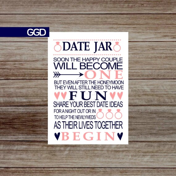 Date Jar Bridal Shower Game date night ideas printable