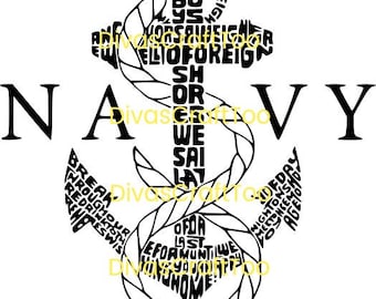 US Navy Word Art SVG