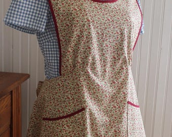 Rose Calico 1940's Calico Apron -Ready to Ship