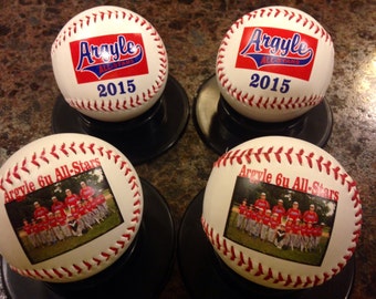 Personalized Custom Baseballs for Coaches' Gifts, Baseball Gifts, Senior Gifts, Sponsor Gifts and Team Awards. Print on the Front and Back