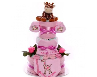 Watch Me As I Grow Nappy Cake Baby Girl, baby girl nappy cake, nappy cake gift idea, nappy cakes for girls, gift new baby girl, nappy cake