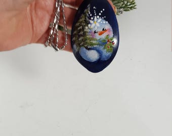 Snowman necklace | Etsy
