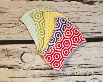 Set of 5 6" Cotton Topped Wingless Cloth Panty Liner