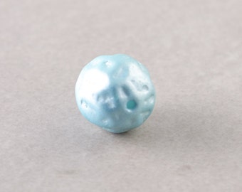 Sky Blue Vintage Bead, Textured Glass Bead, 10mm Focal Bead, One
