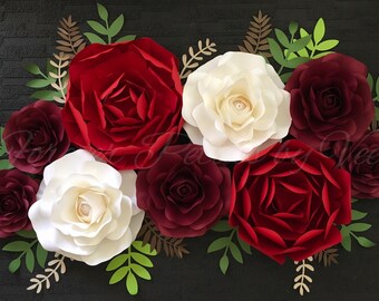 Set of 9 Peonies & Roses Customize Your Colors