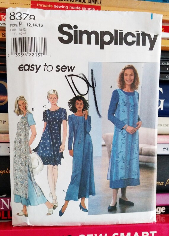 Items similar to 1998 Simplicity Pattern # 8379-Misses' Flared Dress ...
