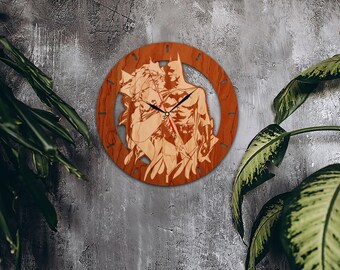 Batman Clock Ivy Wall clock Superhero dc comics Wooden clock Wood wall art Gift for friend Office decor Wooden sign Batman gifts Custom gift