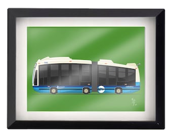 5"x7" NYC MTA Bus illustration