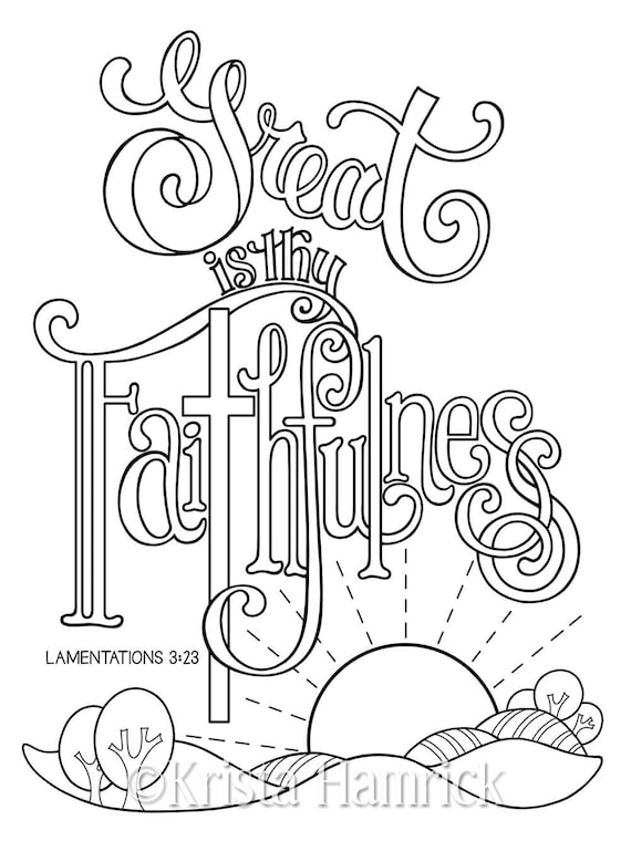 great is thy faithfulness coloring page 85x11 bible