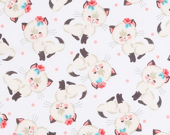 Cutie Cats Cotton Fabric by the yard and by the half yard