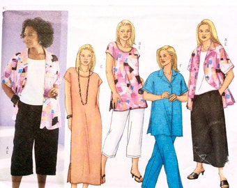 Butterick 3039, Women's Shirt, Top, Tunic, Dress, Skirt and Pants Pattern, Fast & Easy Pattern, Size 16W, 18W, 20W, Uncut Pattern