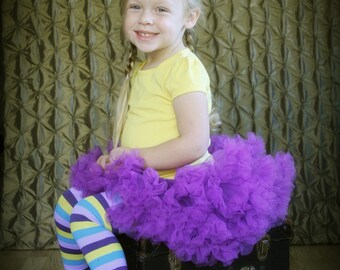 Purple, Lavender, Turquoise and Yellow Wide Stripe Baby Toddler Leg Warmers