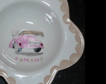 plate hand painted porcelain baby