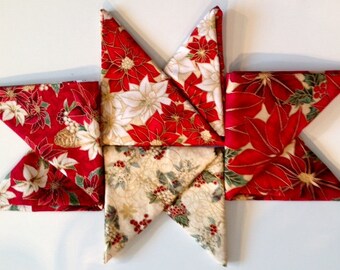 4 x Christmas Patchwork Fabric Fat Quarters