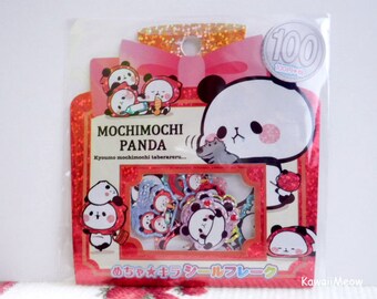 Kamio Japan Sticker Flakes - Mochimochi Panda - 50 Pieces (46390)