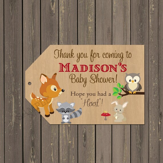 woodland favor tags woodland baby shower tags forest animals