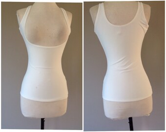 M / Underbust Cami Shaper Top Torsette Shapewear / Wear Your Own Bra Style / Medium / White Nylon Spandex / FREE USA Shipping