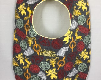 Game of Thrones Flannel / Terry Cloth Bib