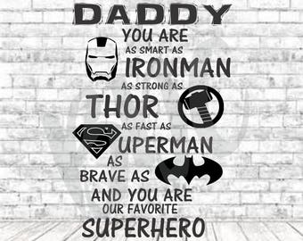 Superhero Daddy, SVG, PNG, DXF, Vinyl Design, Circut, Cameo, Cut File, Dad Decal, Dad shirt, Fathers Day svg, Dad Svg, Father Svg, Super Dad