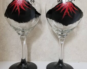 Big Island hand painted wine glasses