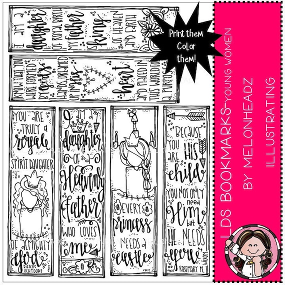 LDS Bookmarks clip art Printable Young Women