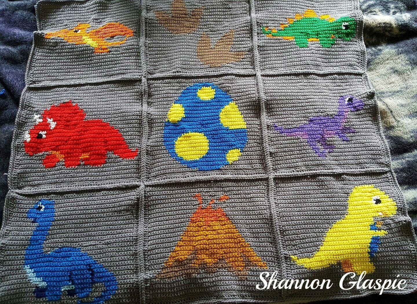 INSTANT DOWNLOAD Dinosaurs Crochet Graph Crochet Pattern