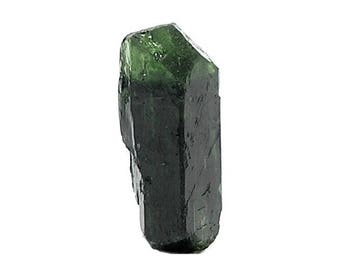Chrome Diopside Emerald Green Raw Gemstone Translucent Terminated Crystal Point Semiprecious Geo Jewel, Natural, Not Enhanced