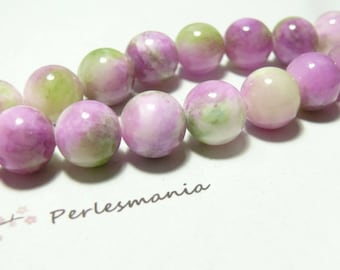 2 beads jade colored 12mm blue green R73083